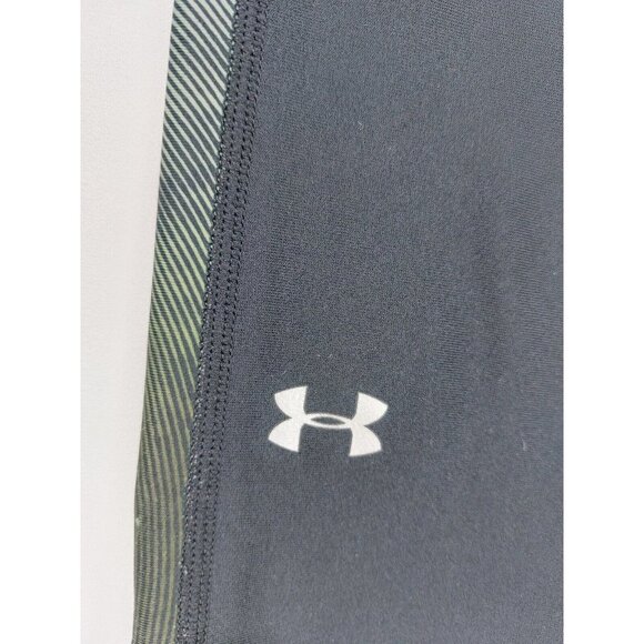 Under Armour Womens Small Heat Gear Black Compression Capri Leggings Black Green - Picture 5 of 11